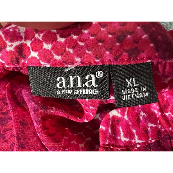 a.n.a. Women's Pink and Red Snakeskin Print Blouse Size XL - Picture 8 of 10